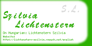 szilvia lichtenstern business card